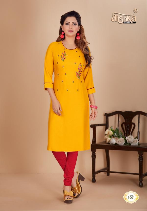 Alishka Titli Rayon Designer Embroidery Kurti